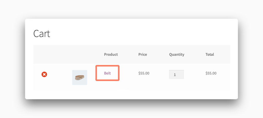 Cart Product Link in WooCommerce