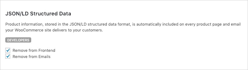 Remove WooCommerce Features - JSON/LD Structured Data