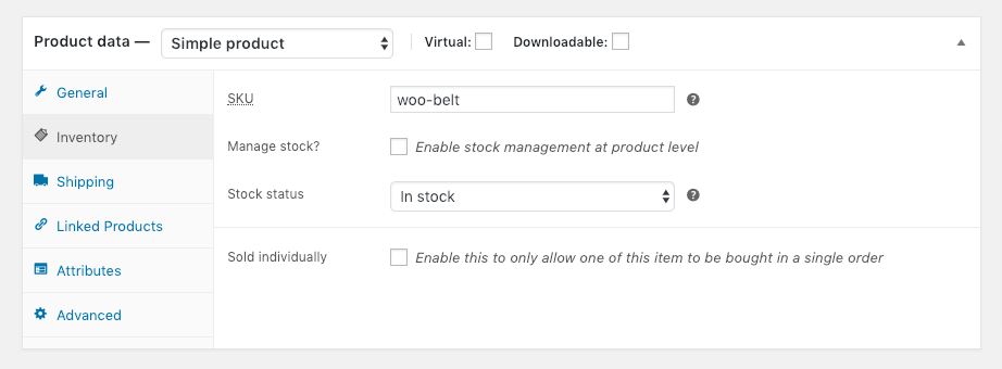 SKU Field in WooCommerce