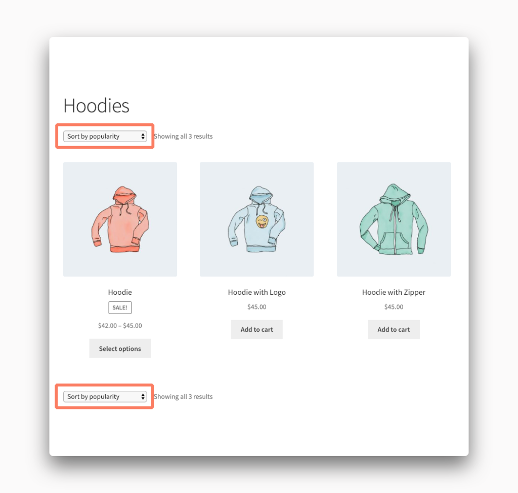 Sorting Dropdown in WooCommerce