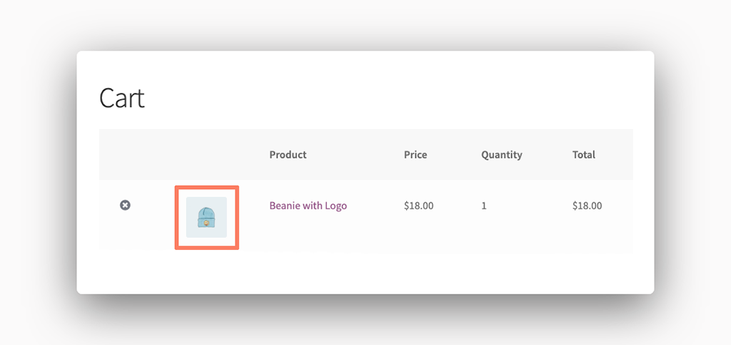 Cart Product Image in WooCommerce