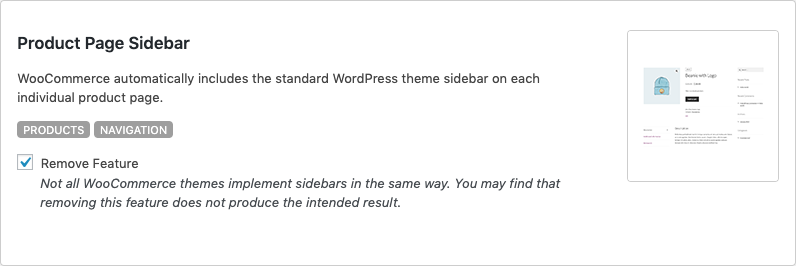 Remove WooCommerce Features - Product Page Sidebar