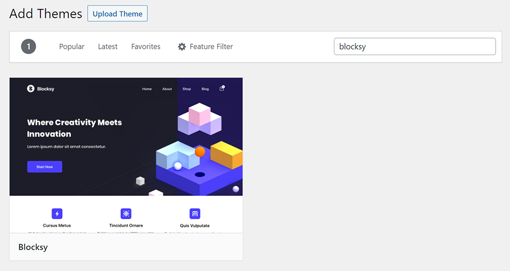 Install the Blocksy Theme