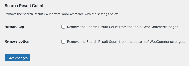 Screenshot of RWF Search Result Count Plugin's Settings