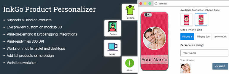 InkGo Product Personalizer for WooCommerce